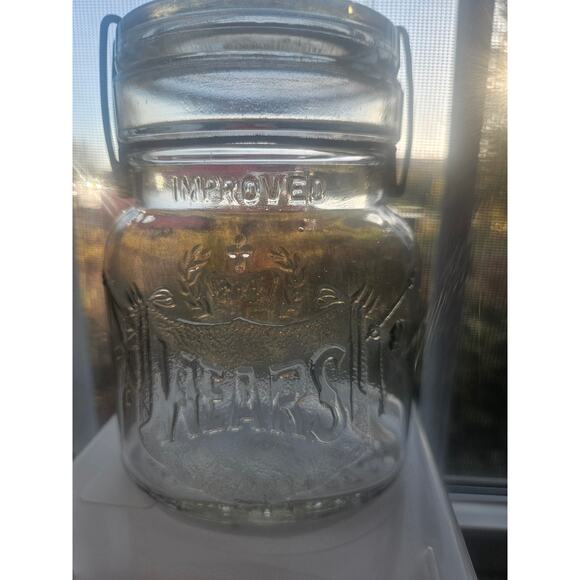 Antique c1910 Improved WEARS Smalley Pint Size Canning Fruit Jar Boston, Mass - Picture 9 of 9
